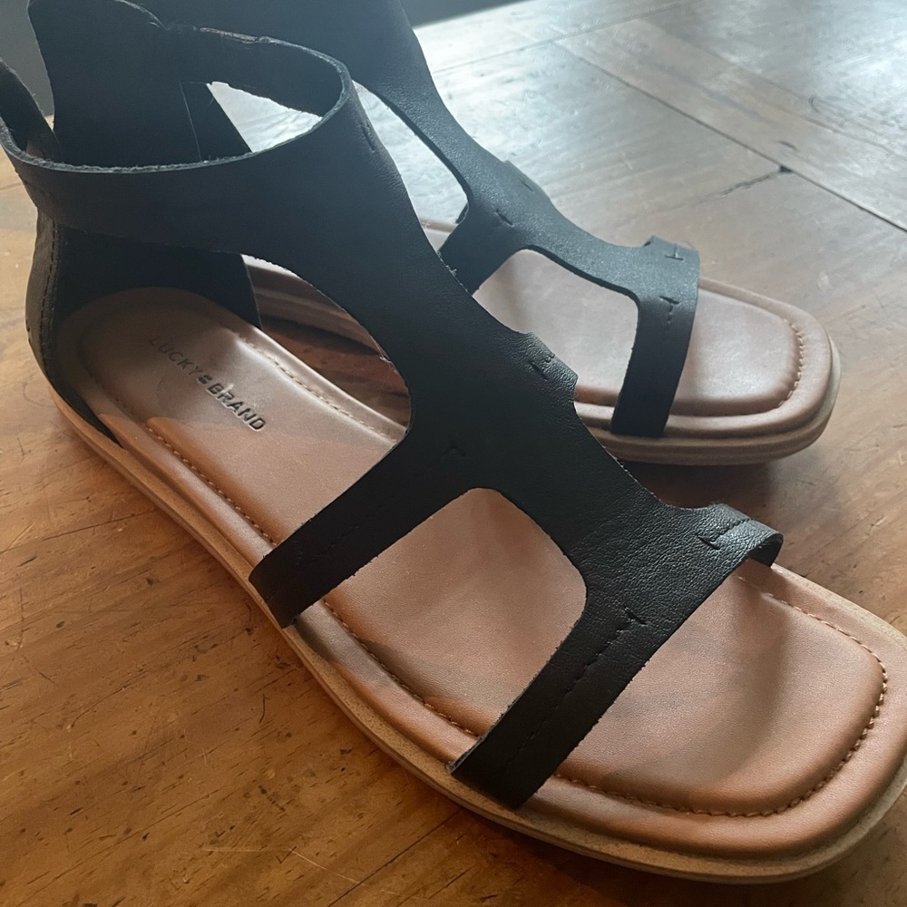 Black Gladiator Sandals by Lucky Brand